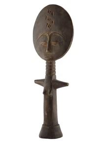 Vintage African Akua'ba Fertility Doll 13” – Hand-Carved Wood Ghana Tribal Art S - Bild 1 von 12