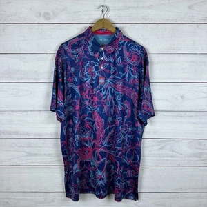 Pins and Aces Kurzarm Blumen Golf Poloshirt Herren 3XL - Bild 1 von 4