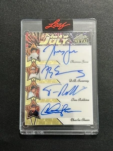 SHEEN * JANE 2025 LEAF METAL INDEPENDENCE QUAD AUTO 1/1 SUPER PRISMATIC GOLD - Picture 1 of 2