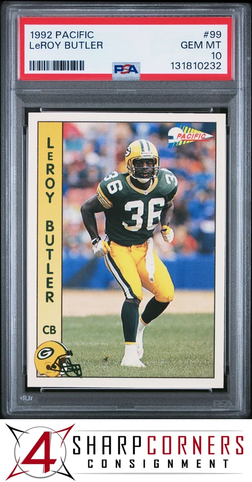 1992 PACIFIC #99 LeROY BUTLER PACKERS HOF POP 1 PSA 10 - Image 1 of 3