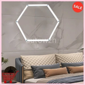 1x Grid Hexagon Led Garage Lights for Workshop Gym Detailing Honeycomb Lighting - Picture 1 of 10