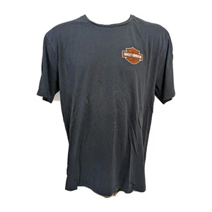Vintage Harley Davidson Motorcycle Bald Eagle Faded Black TShirt 2XL Thunder Bay - Picture 1 of 5