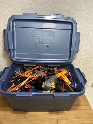 K’NEX Lot Of 4 Pounds Of Rods & Connectors Plus Wheels And Gears  With Tote - Image 1 of 4