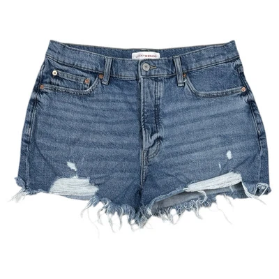 Lucky Brand High Rise Mom Shorts Womens 10 30 Cut Off Button Fly Distressed 2.5" - Image 1 of 4