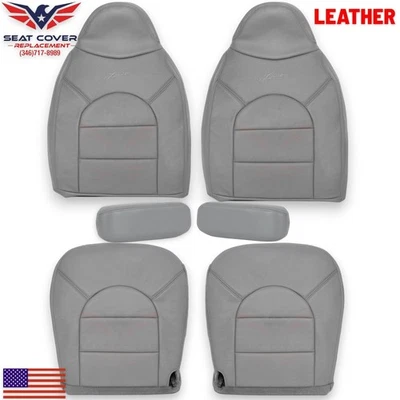 Fundas de asiento completas para Ford F250 Lariat Super Duty 1998-2000 gris cuero genuino Foto 1 de 4