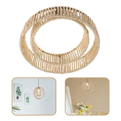  Lámpara colgante de pantalla de techo con protector de bombilla jaula tejida a mano Foto 1 de 4