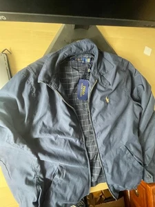 Navy Blue Polo Ralph Lauren Mens Small Full Zip Canvas Jacket Long Sleeve - Picture 1 of 11