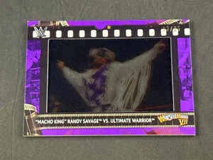 2021 TOPPS WWE MACHO MAN VS ULTIMATE WARRIOR FS-SW MANUFACTURED FILM PURPLE 3/25 - Picture 1 of 2