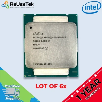 Lote de 6 | Procesador CPU Intel Xeon E5-2640V3 SR205 2,60 GHz 8 núcleos LGA 2011-3 Foto 1 de 4
