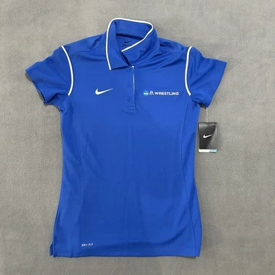 Nike Dri Fit NCAA Wrestling Tournament Polo Blue Womens Small New NWT - Image 1 of 4