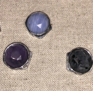 KEEP COLLECTIVE Round Stone Purple Amethyst, Blue Lace Agate,Lavrokite Retired - Picture 1 of 6