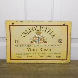 Valpolicella Vino Rosso Vino Tinto 1896 Italia 12" x 8" Pizarra Letrero Bar Publicidad - Imagen 1 de 10