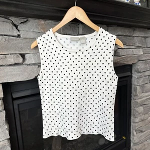 Camisa camisola sin mangas Fieldgear talla S blanca negra lunares mezcla seda - Imagen 1 de 7