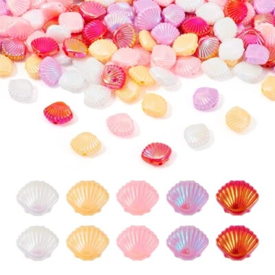 1 Bag 125Pcs  Imitation Shell ABS Plastic Beads For Jewelry Making 10x2.5x4mm - Image 1 of 4