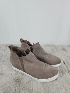 Blondo Waterproof Boots Womens 8 M Gennie Gray Suede Pull On Round Toe - Picture 1 of 11