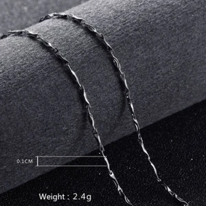 925 Silver Plated Ingot Chain Necklace w/ Ring Lock Men's Women's Jewelry 16-24" - Picture 1 of 3