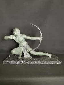 Salvatore Melani (1902-1934) - Scultura di Arciere art deco - Larghezza 60cm - Foto 1 di 14