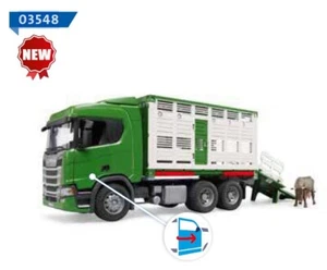 BRUDER - SCANIA Super 560R 6x4 camion bestiame con una mucca - 1/16 - BRU3548 - Foto 1 di 1