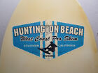 Vtg 37" Wood Skimboard Pro Skim Boogie Surf Board ~ HUNTINGTON BEACH High Gloss