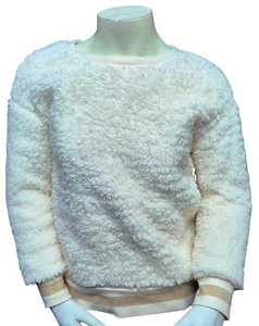 GAP UK Kinder Mädchen weiß creme gestreift Langarm Pullover Sweatshirt Oberteil - Bild 1 von 2