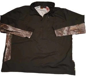 Browning Realtree Camouflage Sweatshirt Mens 2XL OD Green 1/2 Zipper Long Sleeve - Picture 1 of 7