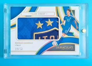 2022-23 Panini Immaculate Soccer Team Crest Nicolo Zaniolo Patch 8/12 Italy - Picture 1 of 2
