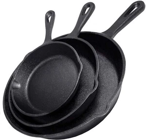 Cast Iron Skillet Cookware Frying pan Pre-Seasoned Grill Pan Pans - Picture 1 of 25