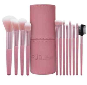 Juego de brochas rosa PUR Signature Travel Essentials 12 piezas sin crueldad - Imagen 1 de 1