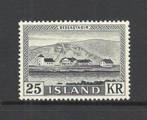 ICELAND SCOTT 305 MNH EN MUY BUEN ESTADO - 1957 25k edición gris negro - Besastadir - Imagen 1 de 2