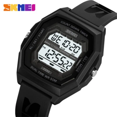 SKMEI Hombre Reloj Deportivo Estudiante Exterior Reloj Electrónico Digital Alarma Reloj Pulsera Foto 1 de 4