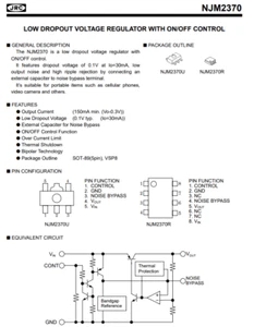 5pcs 3.6 V 180 mA LDO NJM2370U36 Low Drop Out Voltage Regulator NJR SOT-89 5 pin - Picture 1 of 3