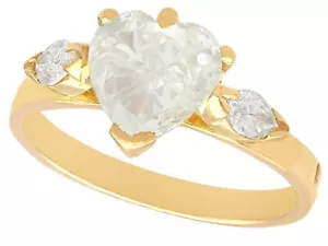 Vintage 1.32Ct Diamond and 18k Yellow Gold Engagement Ring French Circa 1990 - Picture 1 of 16