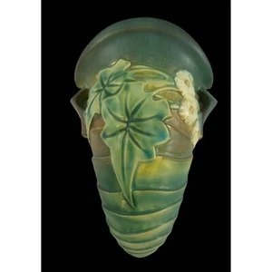 Fantástico bolsillo de pared verde Luffa cerámica americana vintage 1934 - Imagen 1 de 15