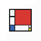 Composition II by Piet Mondrian 5.5" x 5.5" Timeless Art Mood Mats Moodmats