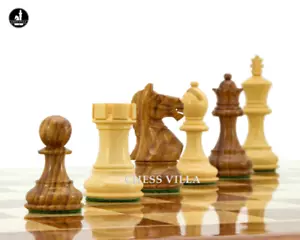 3.25″ Fierce Knight Staunton Chess Pieces Only Set – Weighted Golden Rosewood - Picture 1 of 7