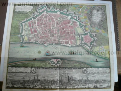 Antwerp/Antwerpen, anno 1740, original map, Seutter Matthäus  SEUTTER, ORIGINAL - Image 1 of 4