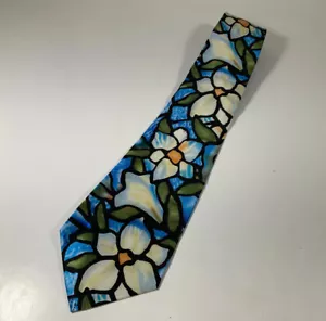 De colección ACME Studio MORSE MUSEUM’S L.C. Corbata TIFFANY "Big Flowers" 100 % seda - Imagen 1 de 2