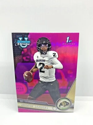 2023 Bowman Chrome University Football Pink Refractors - Image 1 of 3