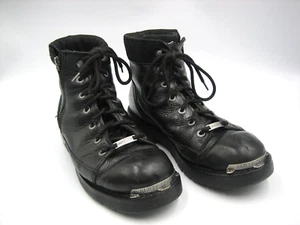 Harley-Davidson Black Leather Lace Up Steel Toe Motorcycle Boots Men's Size 11 - Bild 1 von 21