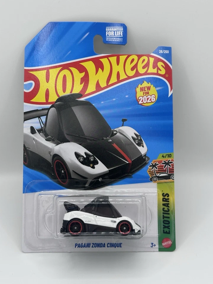 Exoticos Hot Wheels White Toon’d Pagani Zonda Cinque 26/250 2026 4/10 Foto 1 de 1