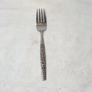 VTG Dinner Fork Malibu Wm A Rogers Deluxe Oneida Stainless Flatware MCM Floral - Picture 1 of 9
