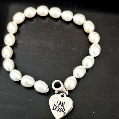 Carolyn Pollack纯银淡水珍珠串珠I Am Loved手链 — 第 1/3 张图片