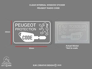 Pegatina ventana código radio peugeot - Imagen 1 de 1