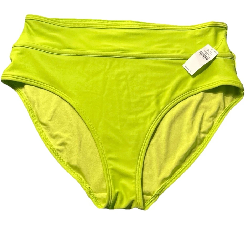 Parte inferior de bikini Old Navy para mujer verde neón clásica tiro alto nueva talla mediana Foto 1 de 1