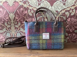 Glen Appin Brora Harris Tweed Tartan Tote Bag Handbag Blue Green Red Brown New - Picture 1 of 12