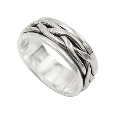 Solid Silver 925 Sterling Spinner Ring Handmade Jewelry Gift For Women   TSR1072 - Image 1 of 4