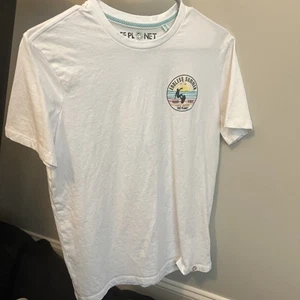 Free Planet Adult Mens sz XS Extra Small White T-shirt endless summer surf EUC - Picture 1 of 12