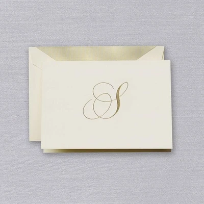 NEW Crane & Co Engraved S Initial Note Card Set 10pce - Image 1 of 2