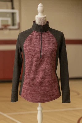 Chaqueta polar St Johns Bay Pullover para mujer pequeña gris púrpura activa media cremallera Foto 1 de 4