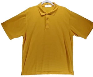 Bugatchi Uomo Men's Polo Shirt Large Yellow Amber Short Sleeve Casual Pullover - Picture 1 of 5